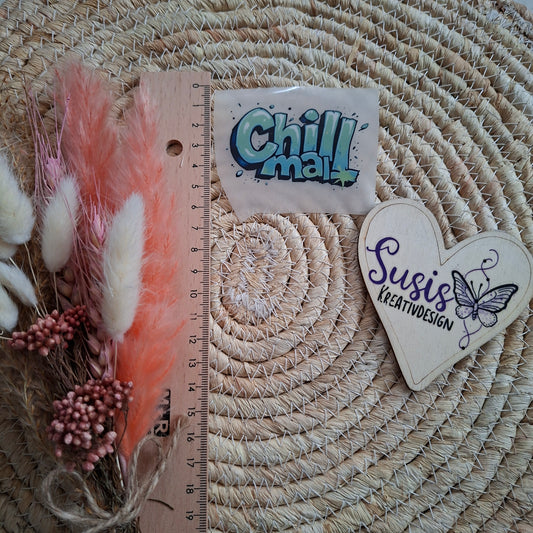 Bügelbild, Chill Mal, reflektierend