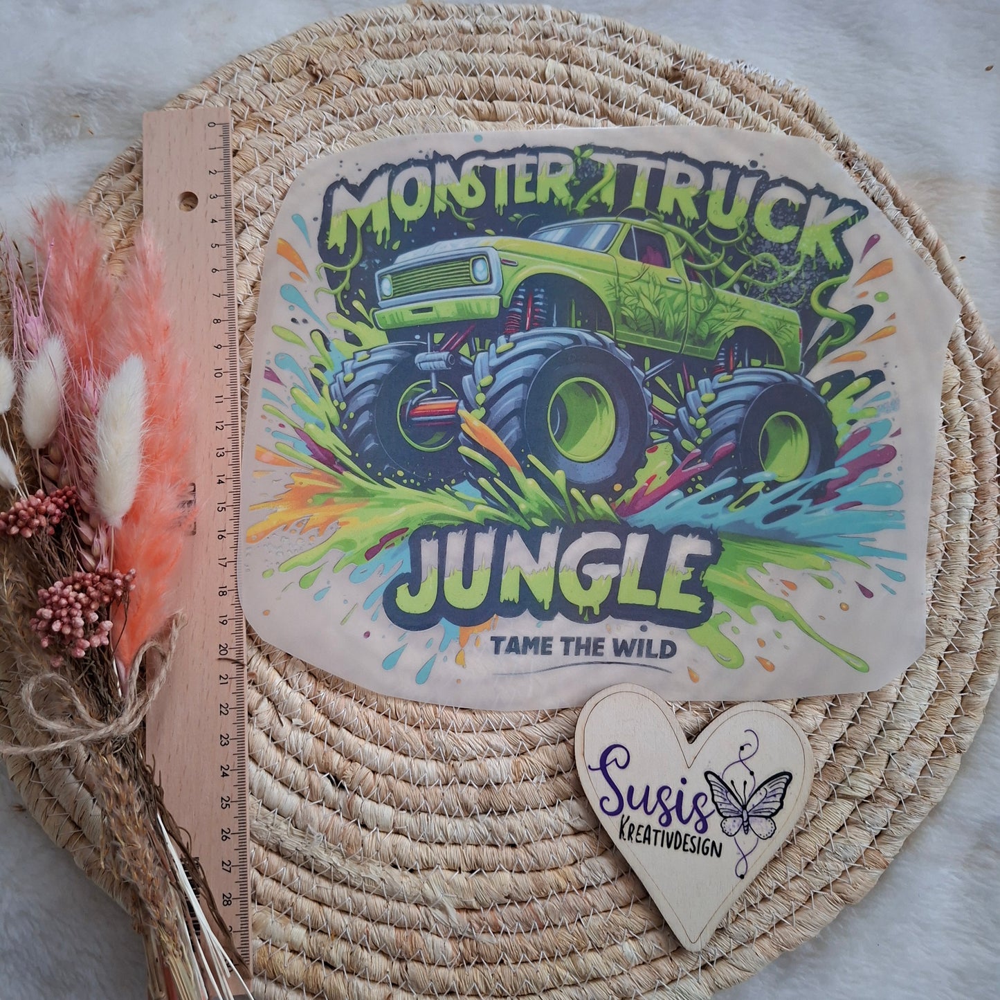 Bügelbild, Monstertruck, reflektierend