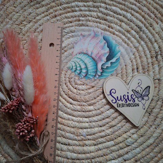 Bügelbild, Glitzer, Donut, Muschel