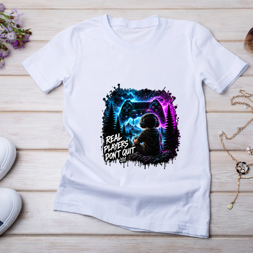 Bügelbild Gamer, Controller, Zocker, neon, bunt, Headset, cool #15