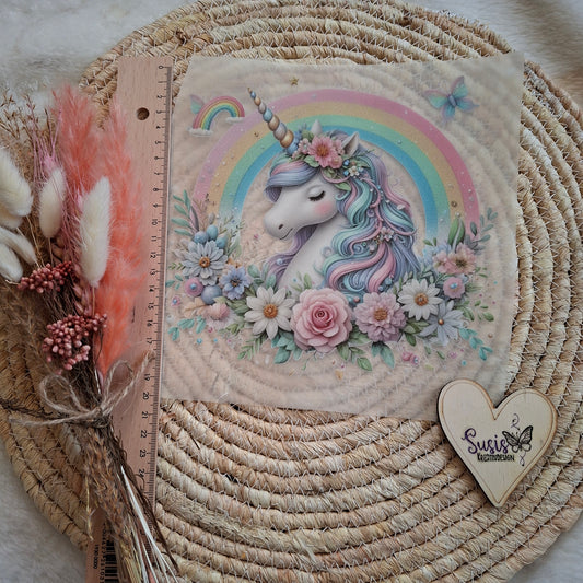 Bügelbild, Einhorn, Regenbogen, GlowInTheDark