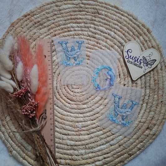 Bügelbild, Glitzer, WOW, Delphin