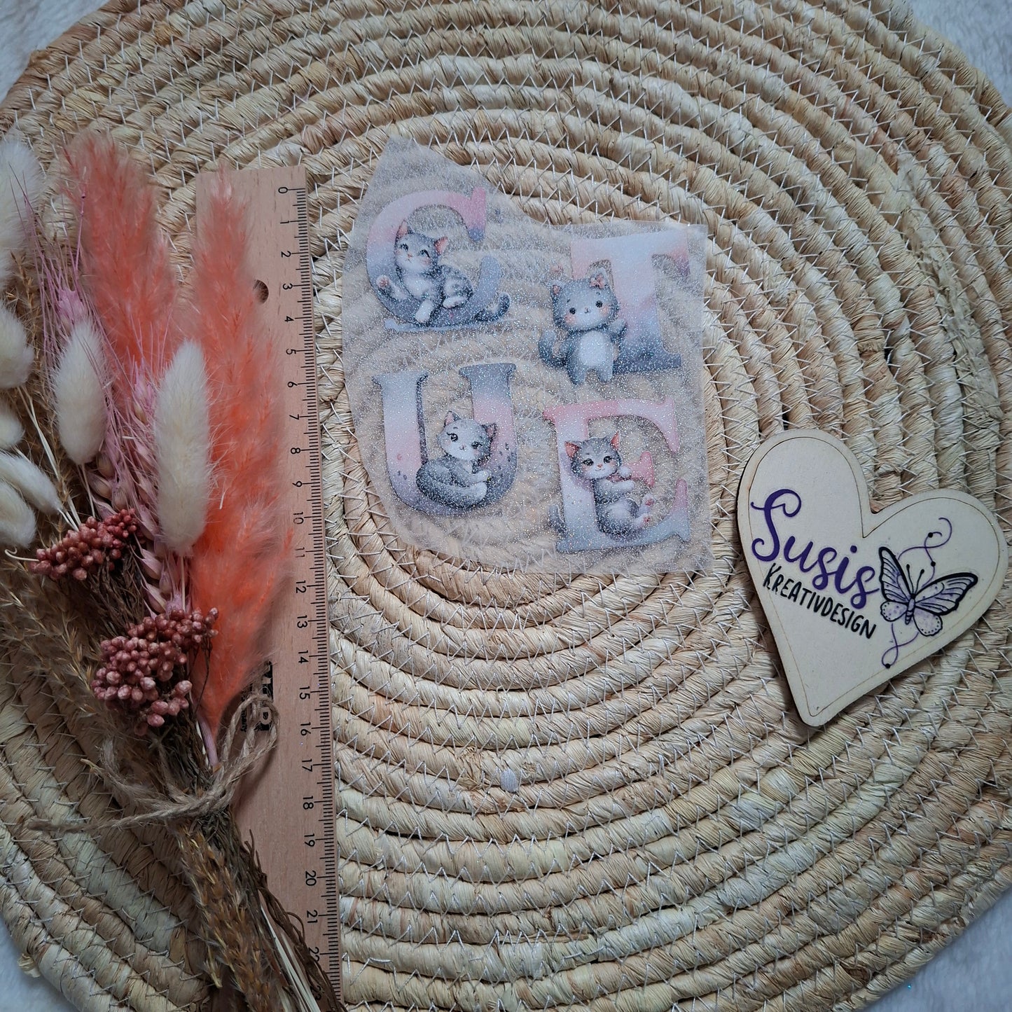 Bügelbild, Glitzer, Cute, Katzen