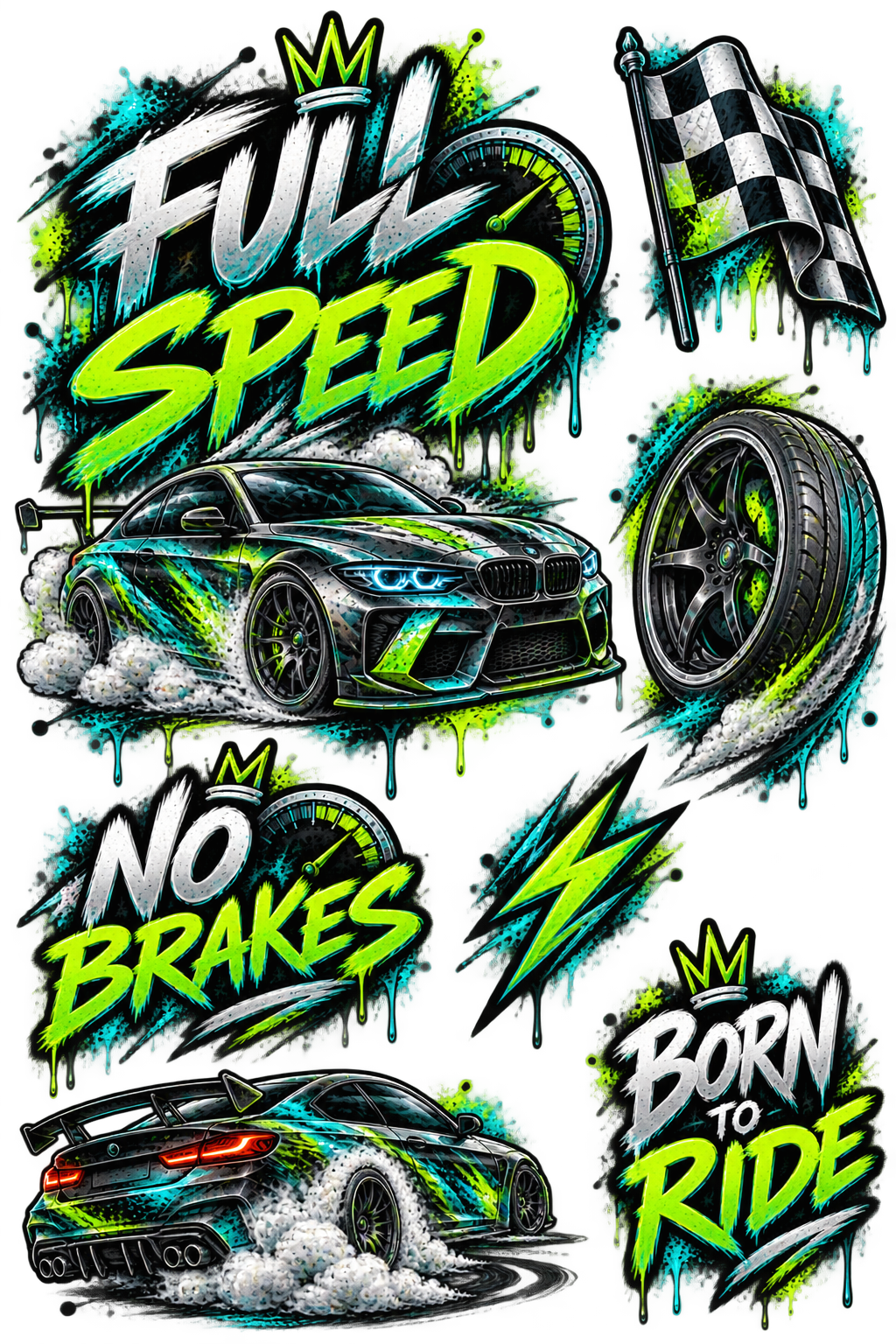 Mix it Bügelbilder – Racing & Speed | Rennwagen & Motorsport