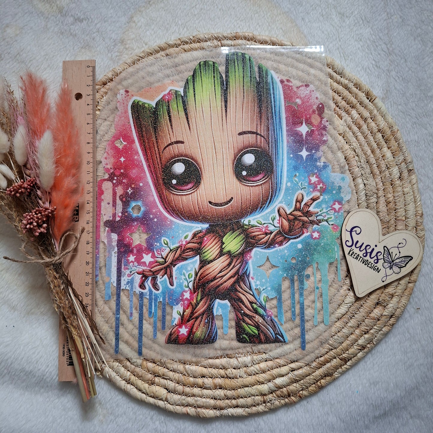 Bügelbild, Glitzer, Groot