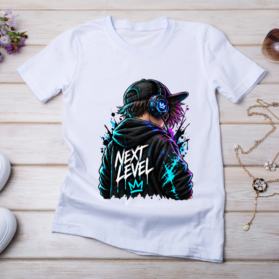 Bügelbild Gamer, Controller, Zocker, neon, bunt, Headset, cool #7