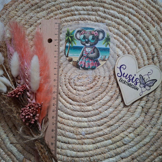 Bügelbild, Glitzer, Koala Mädchen, Sommer