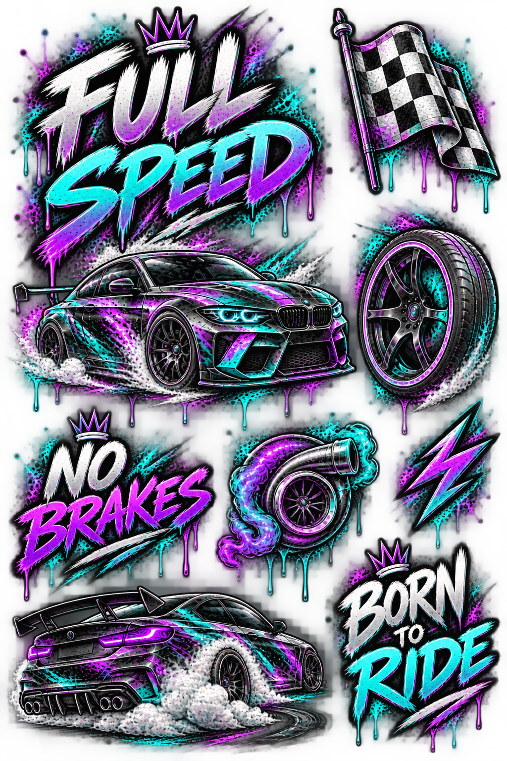 Mix it Bügelbilder – Racing & Speed | Rennwagen & Motorsport