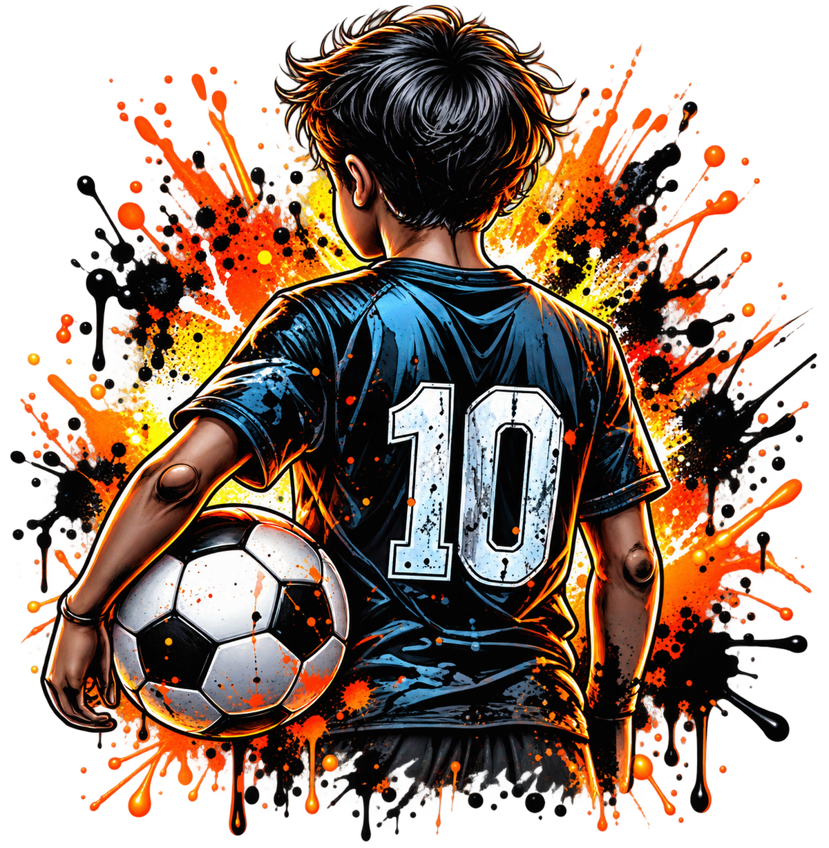 Bügelbild, Junge, Fußball, Soccer, bunt, Ball, Sport, cool #21