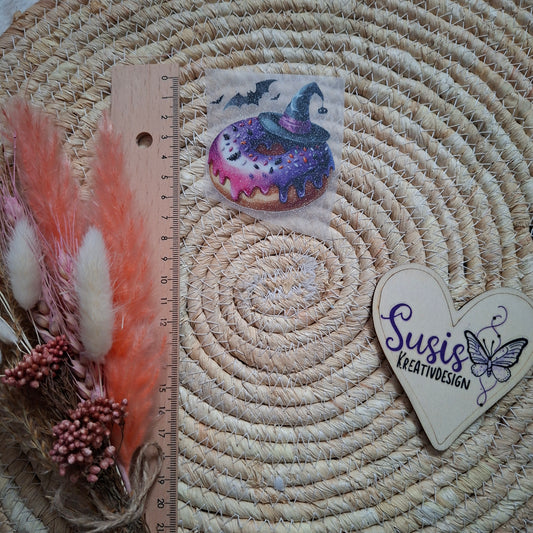 Bügelbild, Glitzer, Donut, Halloween