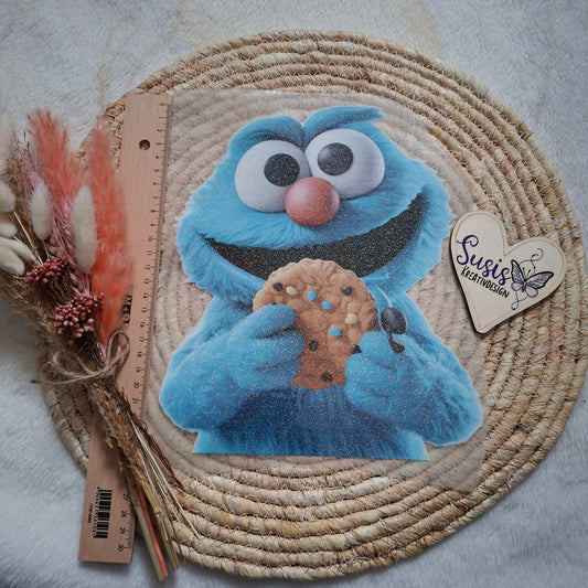 Bügelbild, Glitzer, Krümelmonster