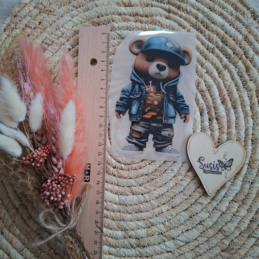 Bügelbild, Bär cool, reflektierend