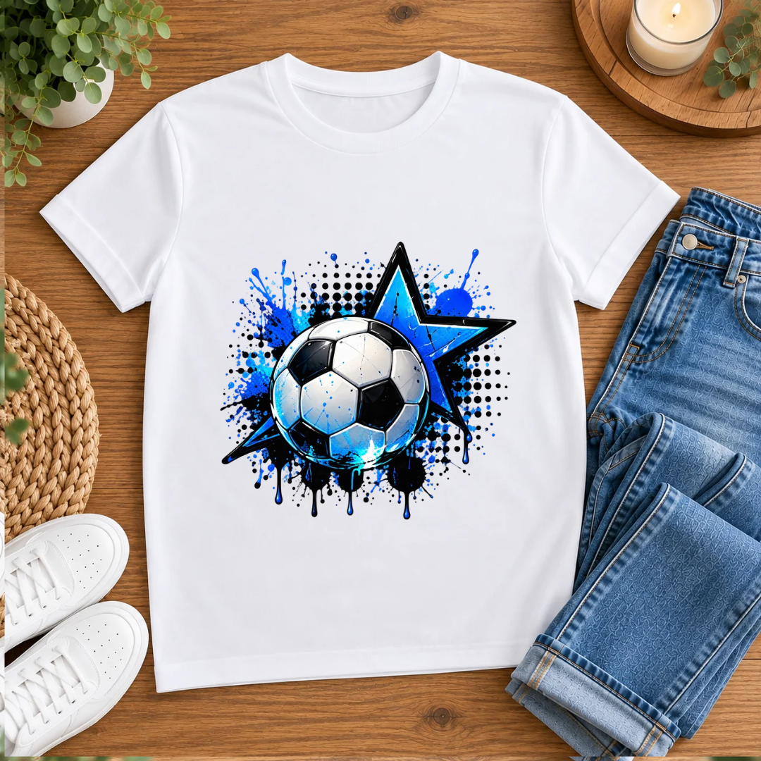 Bügelbild, Junge, Fußball, Soccer, bunt, Ball, Sport, cool #1