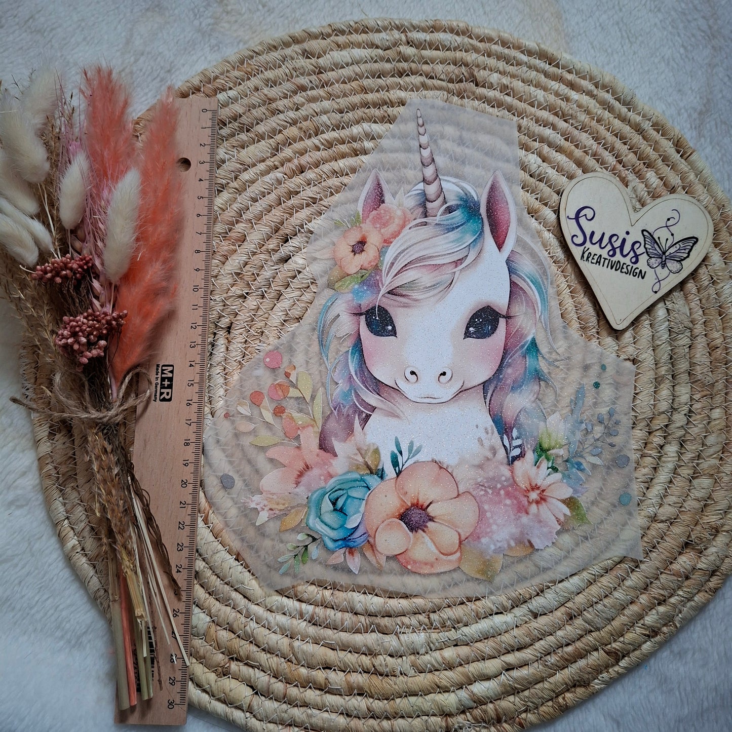 Bügelbild,Glitzer, Einhorn