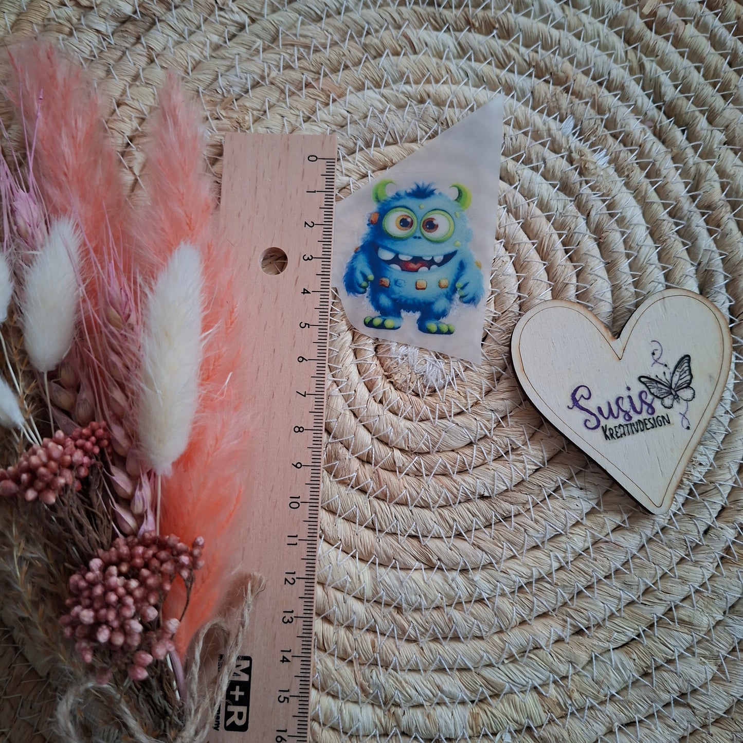 Bügelbild, Bagger, Monster, reflektierend