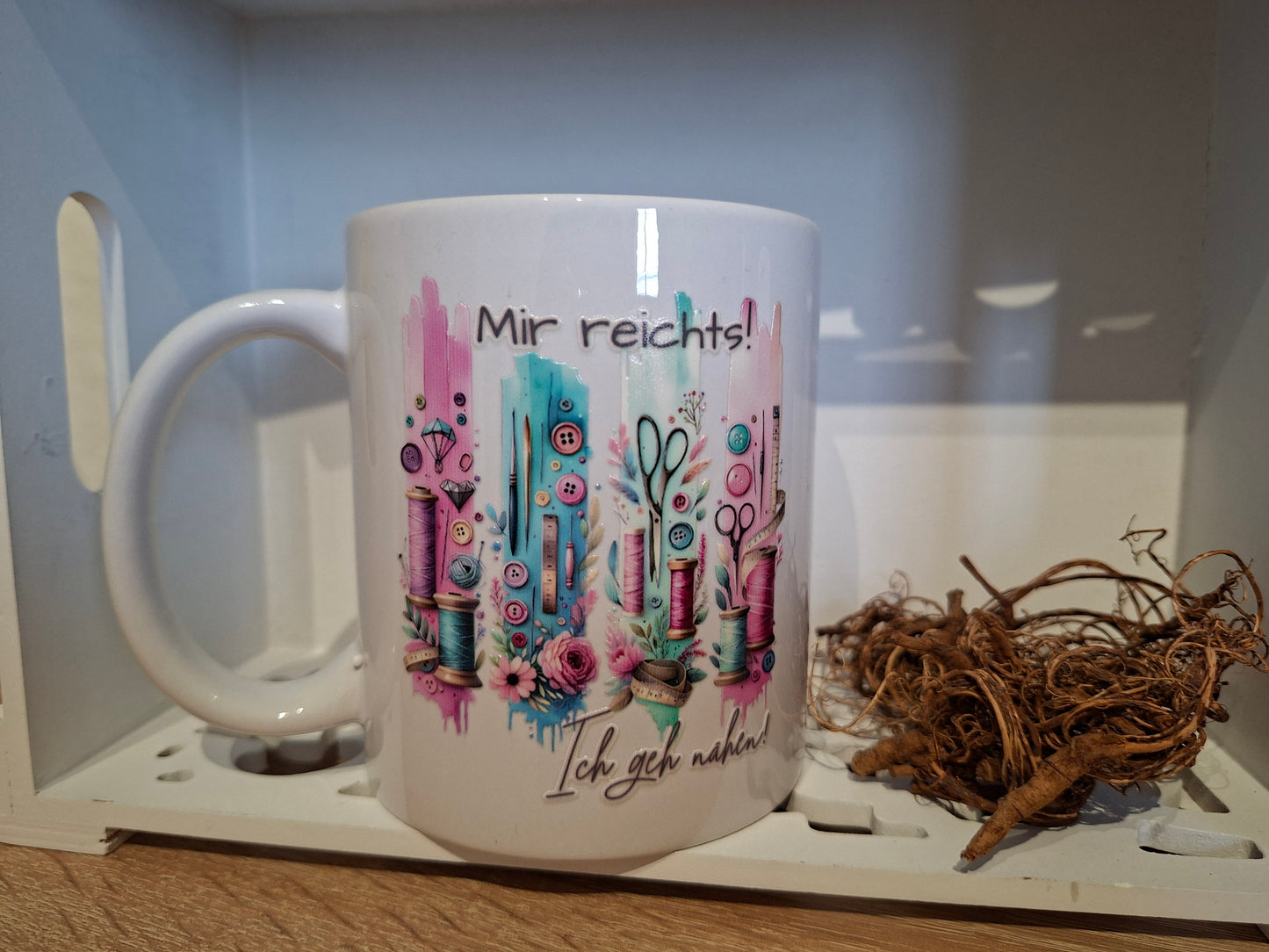 Bügelbild, Streifen, Nähmaschine, Nähen, , Faden, Mir reicht´s ich geh nähen, pastell