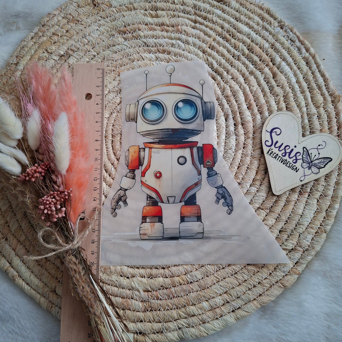 Bügelbild, Roboter, reflektierend