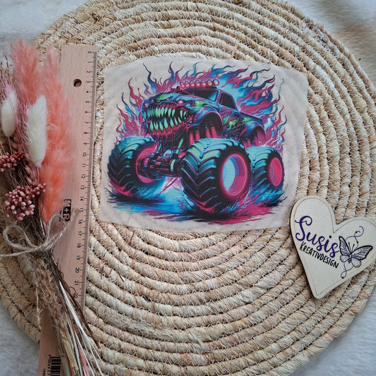 Bügelbild, Monstertruck, GlowInTheDark