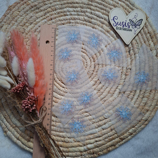 Bügelbild, Glitzer, Schneeflocken