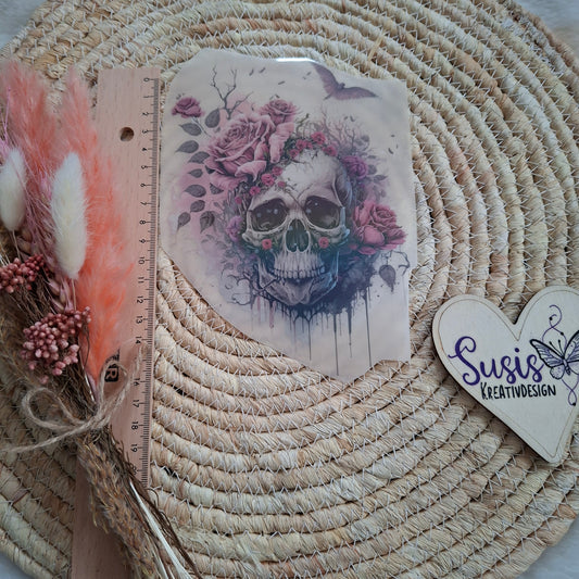 Bügelbild, Totenkopf, reflektierend