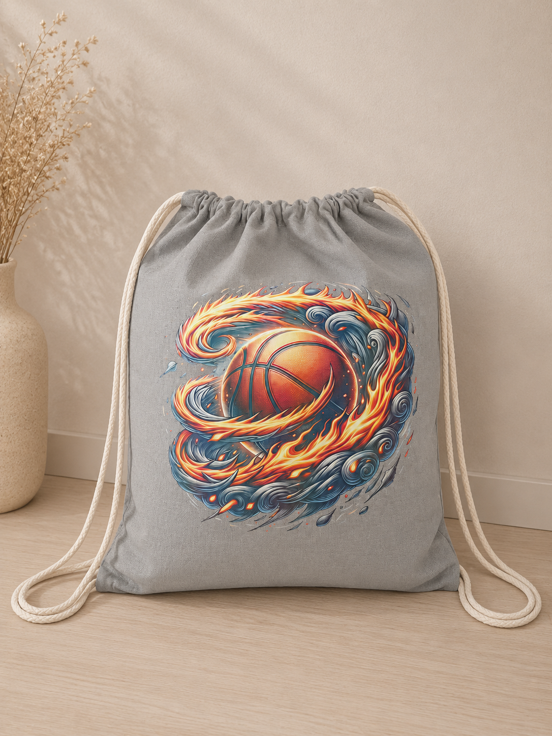 Turnbeutel Basketball, Sport, bunt reflektierend