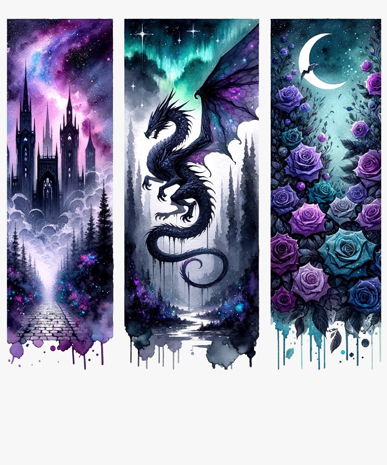 Bügelbild, Streifen, Drache, Mond, Blumen, bunt, Phantasie, gestreift