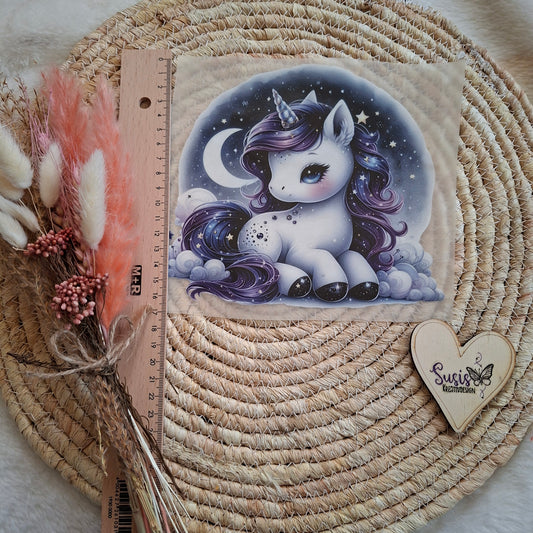 Bügelbild, Einhorn, Nacht, GlowInTheDark