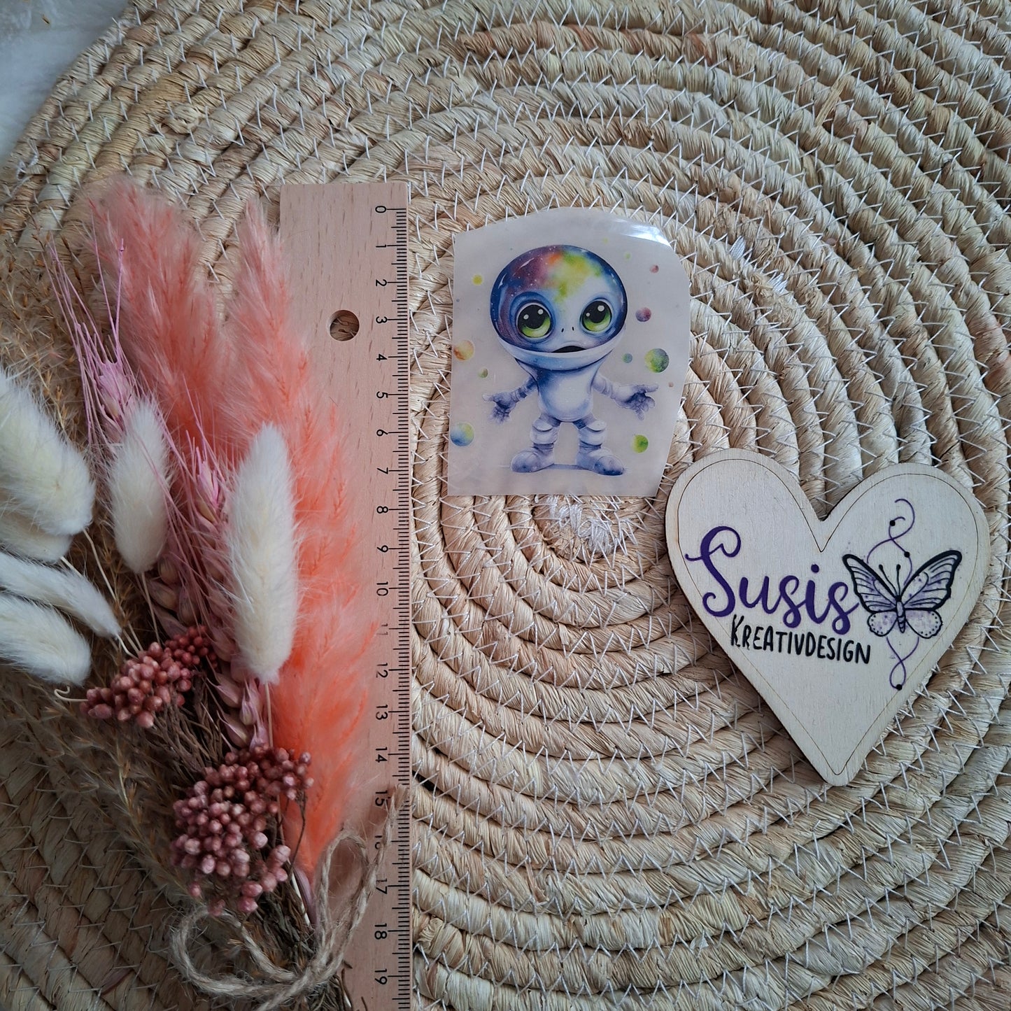 Bügelbild, Alien, reflektierend