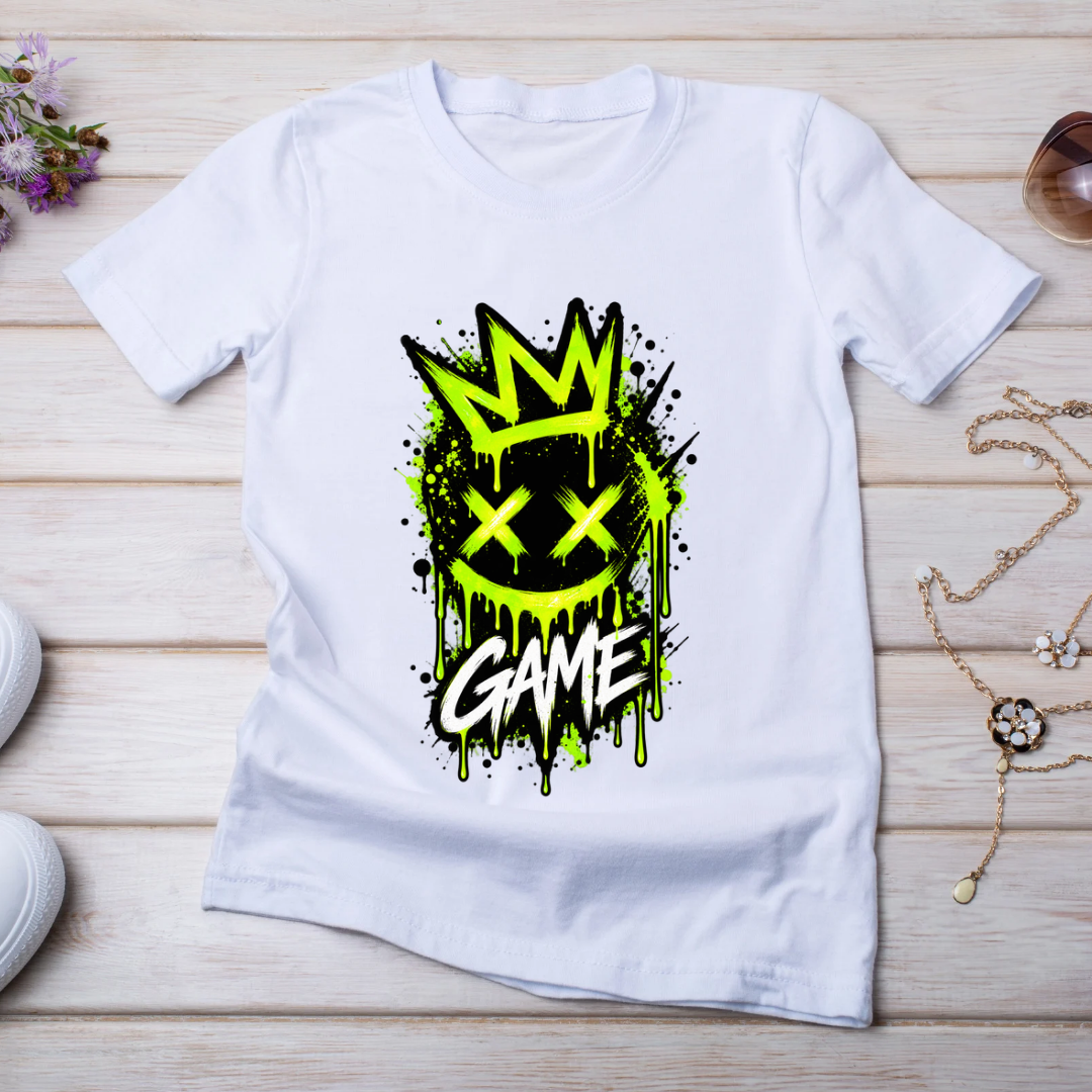 Bügelbild Gamer, Controller, Zocker, neon, bunt, Headset, cool #8