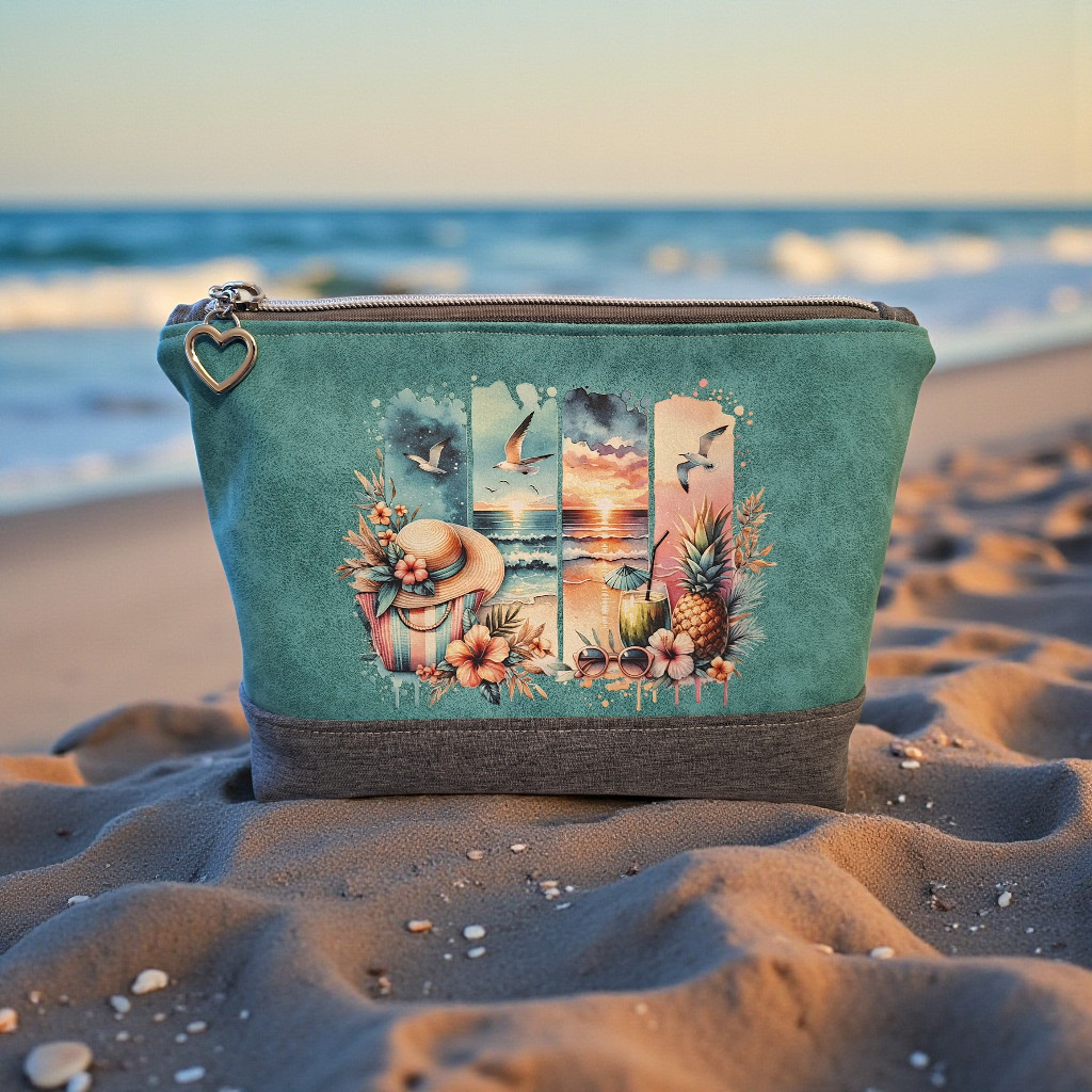 Bügelbild, Streifen, Sommer, Strand, Meer, bunt, Sonnenschein, gestreift