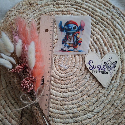 Bügelbild, Stitch, cool, reflektierend