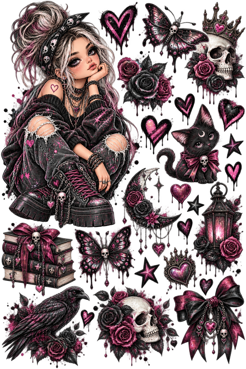 Mix it Bügelbilder – Gothic & Dark | Pink Edition