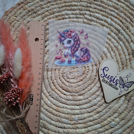 Bügelbild, Glitzer, Einhorn, Sommer, pink