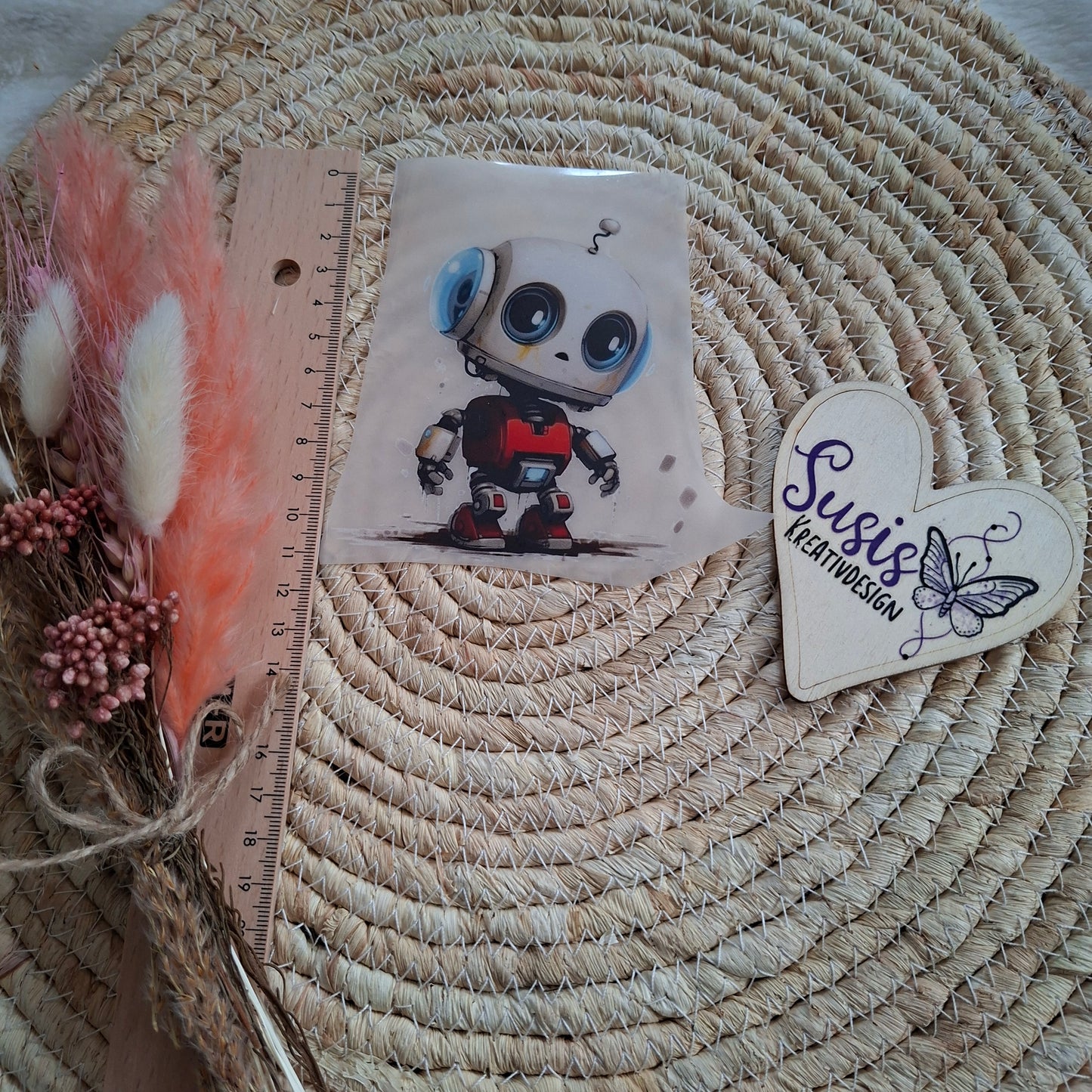 Bügelbild, Roboter, reflektierend