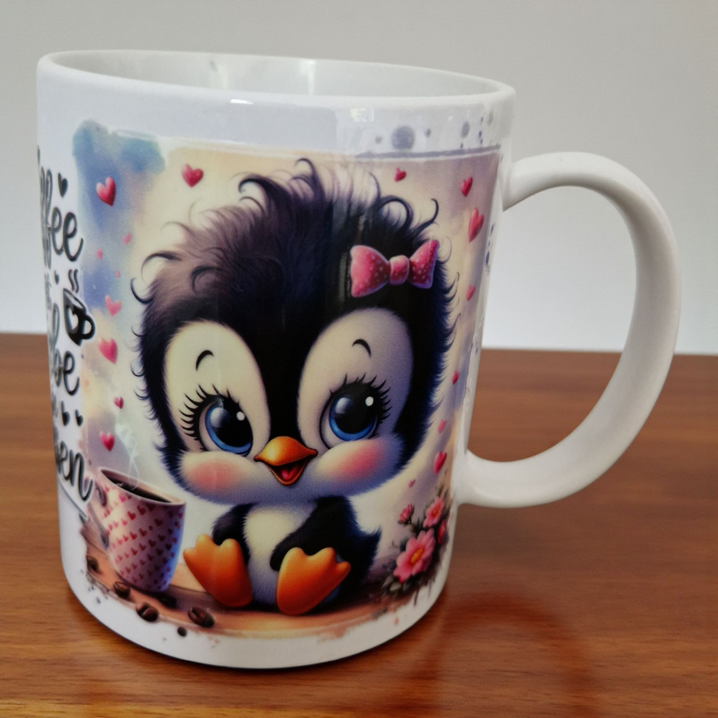 Tassendesign Pinguin "Kaffee ist Liebe in Tasse"