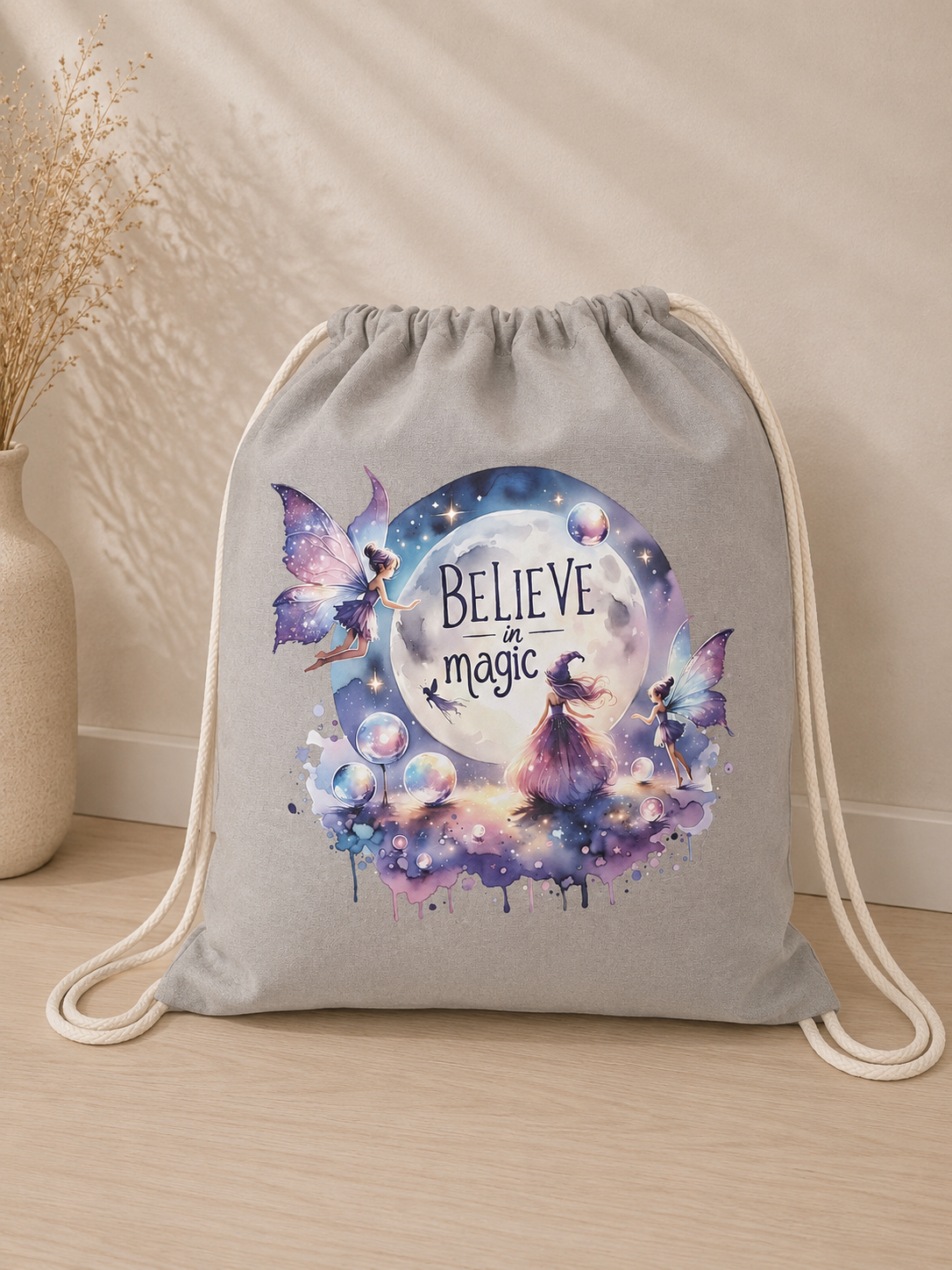 Turnbeutel Fee, Schmetterling, Believe in Magic