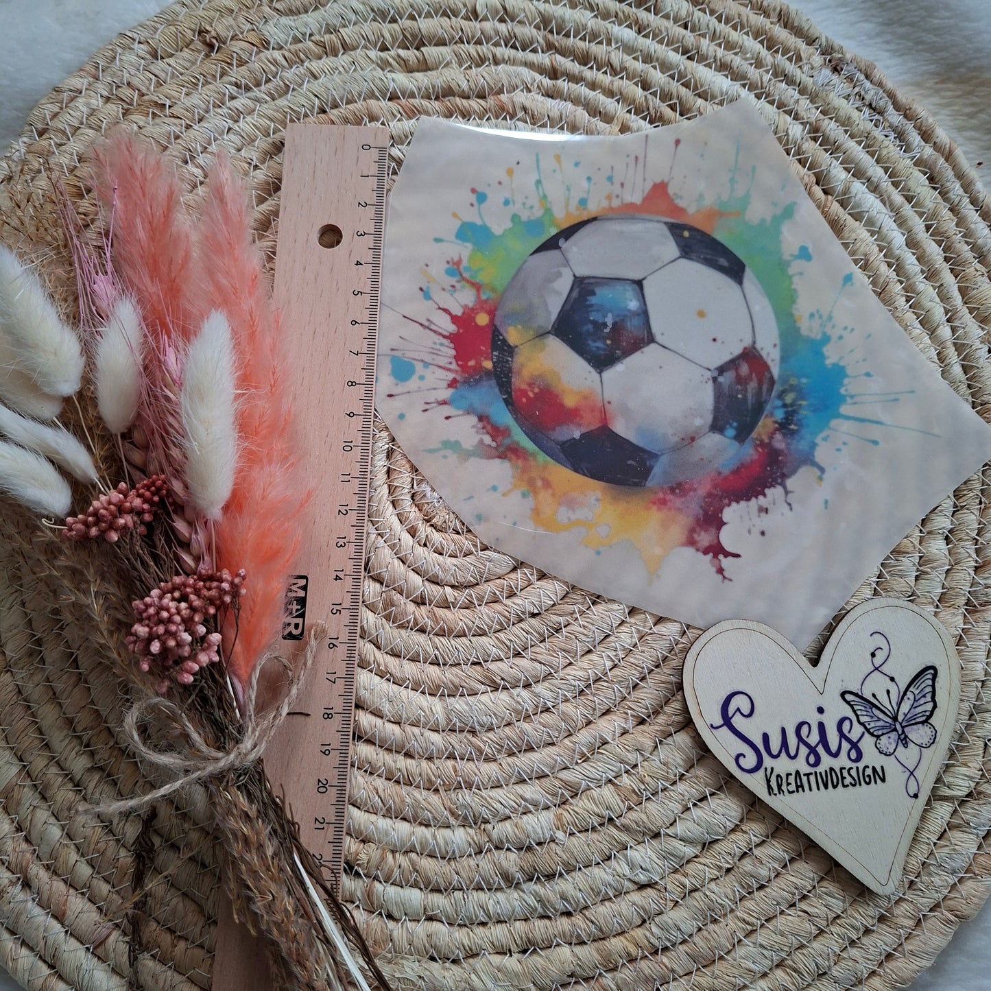 Bügelbild, Fußball, reflektierend