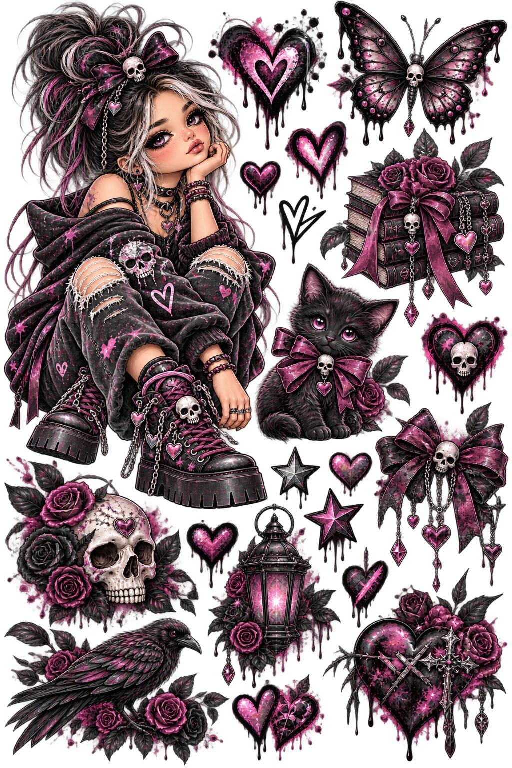 Mix it Bügelbilder – Gothic & Dark | Pink Edition
