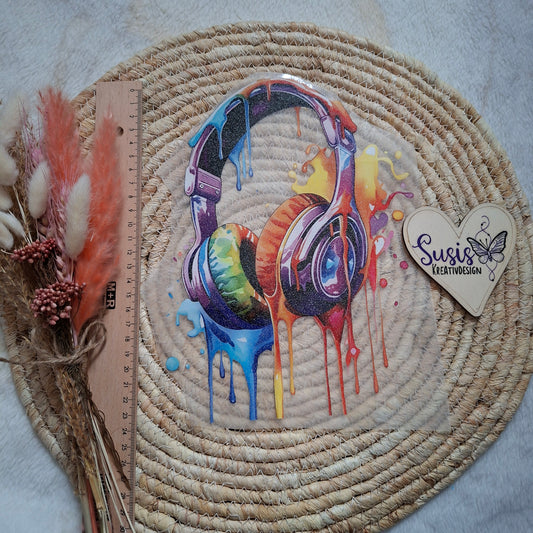 Bügelbild,Glitzer, Kopfhörer