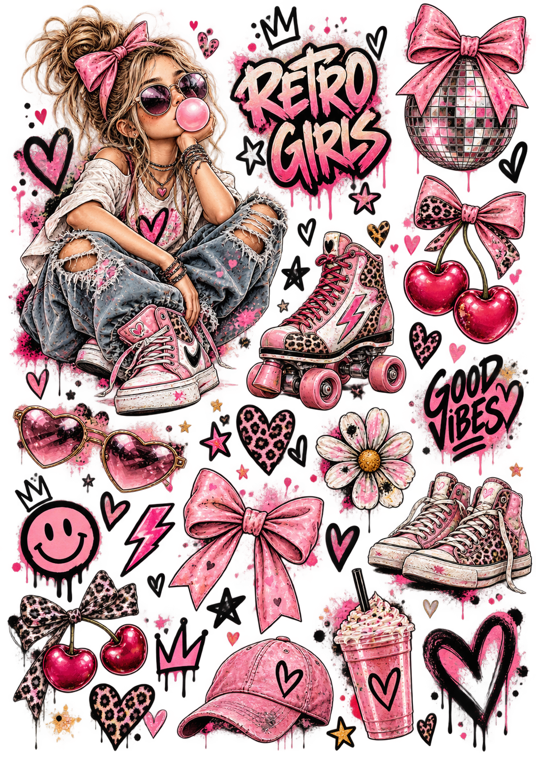 Mix it Bügelbilder – Girls & Retro | Pink, Dino & Streetstyle