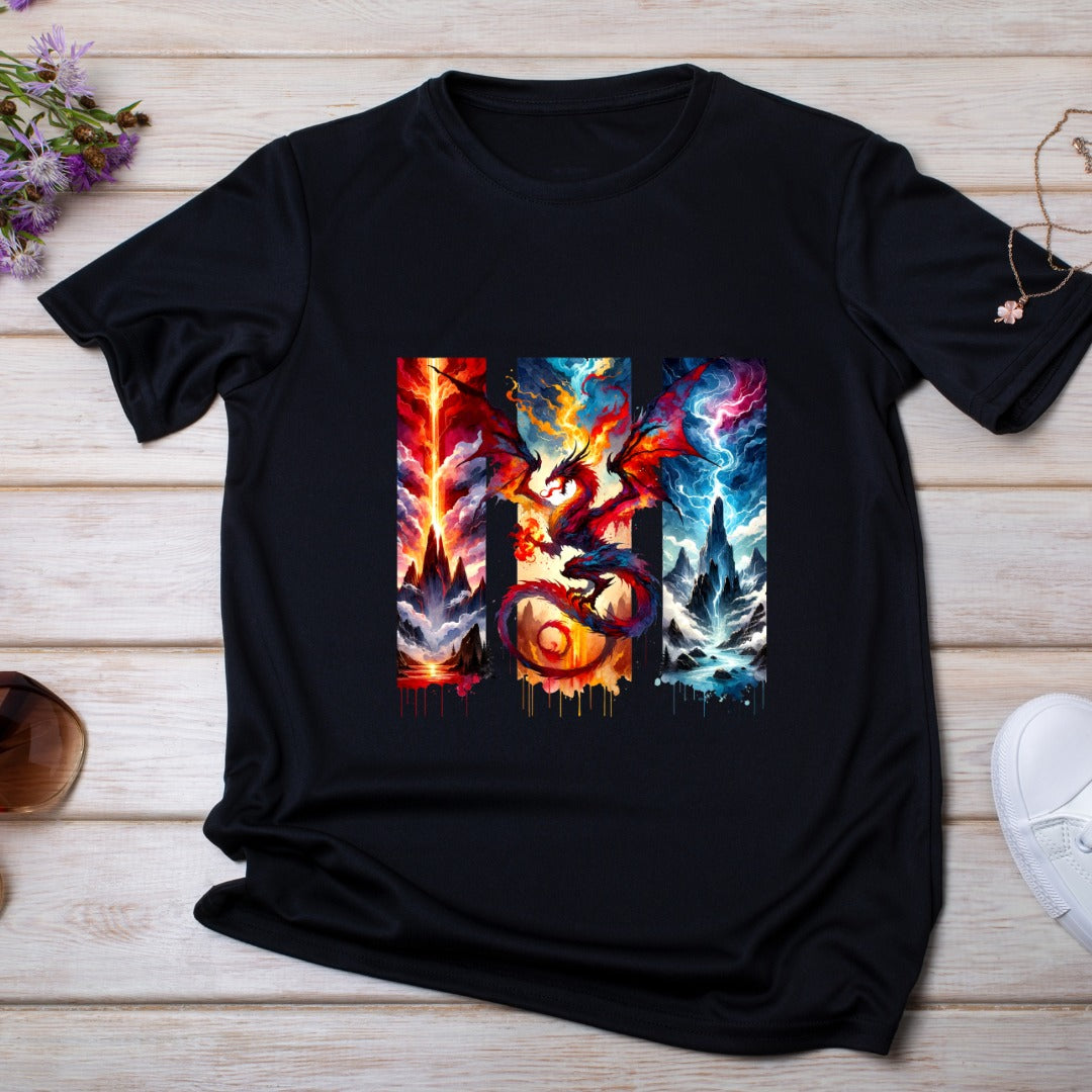 Bügelbild, Streifen, Drache, bunt, Phantasie, gestreift