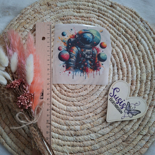 Bügelbild, Astronaut, reflektierend