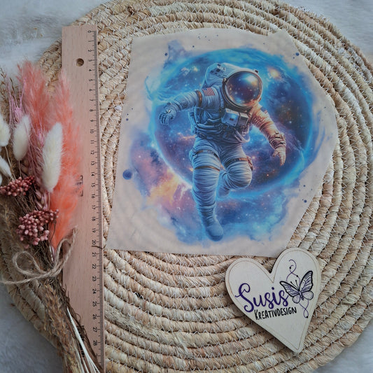 Bügelbild, Astronaut, reflektierend