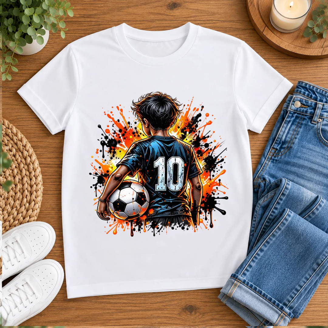 Bügelbild, Junge, Fußball, Soccer, bunt, Ball, Sport, cool #21