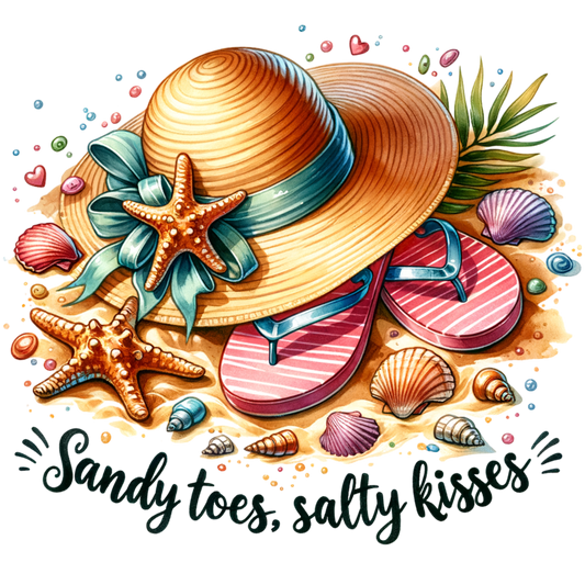 Strand mit Sommerhut